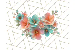 Coral and Aqua Summer Clipart PNG Pastel Tropical Icons Product Image 2