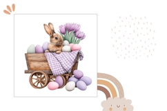 Purple Tulips Pillow Case Design, Easter Bunny Pillow Print Product Image 2