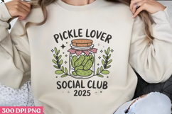 Pickle Lover Social Club 2025 PNG, Coquette Bow Positive Fun Product Image 1