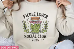 Pickle Lover Social Club 2025 PNG, Coquette Bow Positive Fun Product Image 1