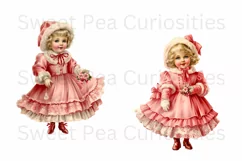 Christmas, Girls, Elements, Clipart, Ephemera, PNG Product Image 2