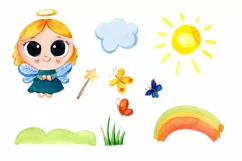 Cute angel png cute commercial illustration watercolor angel Product Image 3