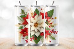 Christmas Flower Sublimation Tumbler | 3d Tumbler Wrap Product Image 2