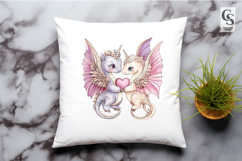 Winged Unicorn Dragon Love Clipart Sublimation PNG Product Image 2