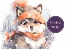 Christmas Tumbler Wrap Design, Watercolor Puppy Sublimation Product Image 2