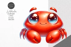 Summer clipart, Red crab clipart, Beach clipart Product Image 1