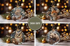 Christmas Ornaments Bundle, Embroidery Christmas Animals PNG Product Image 2
