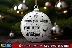 He sees you when you are drinking SVG, Christmas SVG Product Image 2