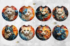 3D papercut cat | 8 papercut car coaster &amp; key chain designs Product Image 2