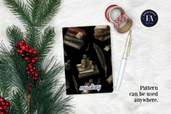 Vintage Book Quills Pattern | Dark Academia Paper Product Image 4