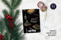 Vintage Book Quills Pattern | Dark Academia Paper Product Image 4