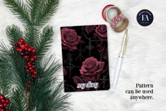 Gothic Rose Digital Paper, Dark Floral Seamless Pattern Product Image 4