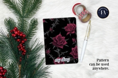 Gothic Rose Digital Paper, Dark Floral Seamless Pattern Product Image 4