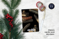 Vintage Book Quills Pattern | Dark Academia Paper Product Image 4