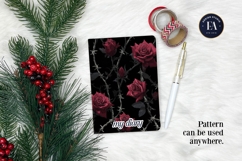 Gothic Rose Digital Paper, Dark Floral Seamless Pattern Product Image 4