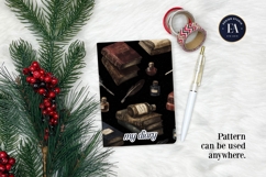 Vintage Book Quills Pattern | Dark Academia Paper Product Image 4