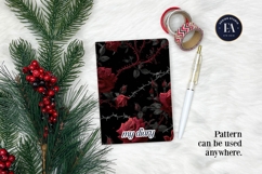 Gothic Rose Digital Paper, Dark Floral Seamless Pattern Product Image 4