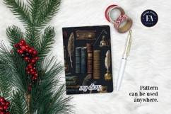 Vintage Book Quills Pattern | Dark Academia Paper Product Image 4