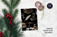 Vintage Book Quills Pattern | Dark Academia Paper Product Image 4