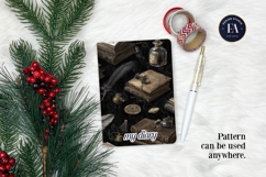 Vintage Book Quills Pattern | Dark Academia Paper Product Image 4