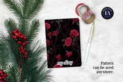 Gothic Rose Digital Paper, Dark Floral Seamless Pattern Product Image 4