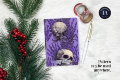 Lavender Gothic Skull Pattern, Purple Floral Skull Paper Product Image 4