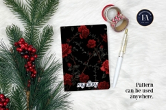 Gothic Rose Digital Paper, Dark Floral Seamless Pattern Product Image 4