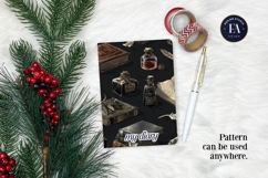 Vintage Book Quills Pattern | Dark Academia Paper Product Image 4