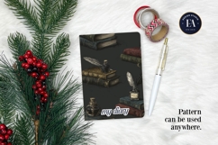 Vintage Book Quills Pattern | Dark Academia Paper Product Image 4