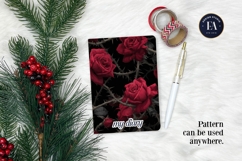 Gothic Rose Digital Paper, Dark Floral Seamless Pattern Product Image 4