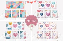 Knitted Love Hearts Mug Wraps, Love Mug Sublimation Product Image 2