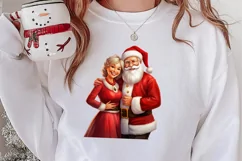 Mr And Mrs Santa Claus Clipart Sublimation, Christmas PNG Product Image 2