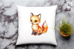 Cute Orange Fox Watercolor Clipart Sublimation PNG Product Image 2