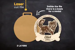 Dog Medal Chihuahua SVG laser cut files for Glowforge Product Image 2