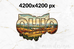 Ohio State Map PNG, Vintage Forest &amp; Nature Sublimation Product Image 2