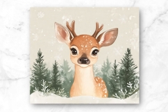 Winter Reindeer 20oz Skinny Tumbler Wrap Sublimation. Product Image 2