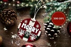 Merry Christmas Ornament, Embroidery Winter Ornament Design Product Image 2