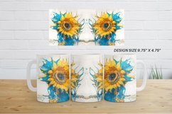 Sunflower Splash Water Mug Wrap| Mug sublimation design Product Image 3