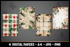 4 Christmas Digital Papers I Junk Journal Pages Product Image 2