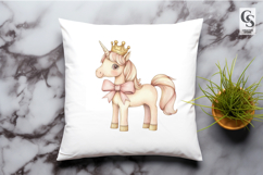 Princess Unicorn Clipart Sublimation PNG Product Image 2