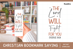 Christian Bookmark Saying SVG | The Lord Will Fight for You Product Image 1