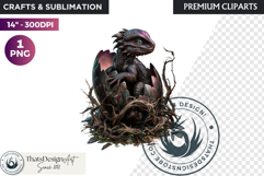 Cute Baby Dragon in a egg Clipart, dragon egg, Fantasy PNG Product Image 1