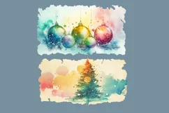 Watercolor Rainbow Christmas cliparts. 4 PNG sublimation Product Image 2