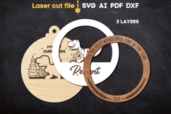Dinosaur Christmas Ornament SVG laser cut file for Glowforge Product Image 2