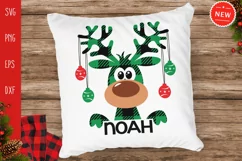 Christmas Boy Name Svg, Buffalo Plaid Moose SVG, Moose Svg Product Image 2