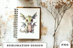 Watercolor cute Dragon sublimation png Product Image 2