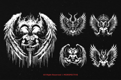 10 Bundle Dark Art Lucifer Fallen Angel Demon Wings Gothic Product Image 3