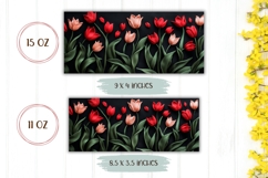 Knitted Flowers Mug Wrap, Tulip Mug Sublimation Product Image 2