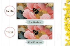 Art Flowers Mug Design, Floral Mug Sublimation, Bee Mug Product Image 2