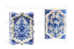 Blue Toile, Ephemera, PNG, Clipart, Junk Journal, flowers Product Image 2